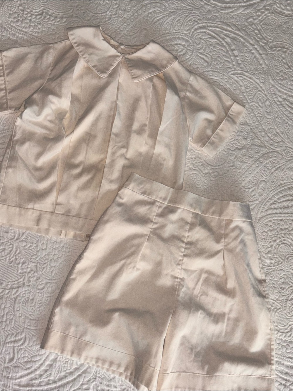 White Set Boy 6 front Tucks and Peter Pan Collar wedding church Easter Classic